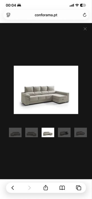 Chaise longue com arrumação PALA reversível 4 lugares vison