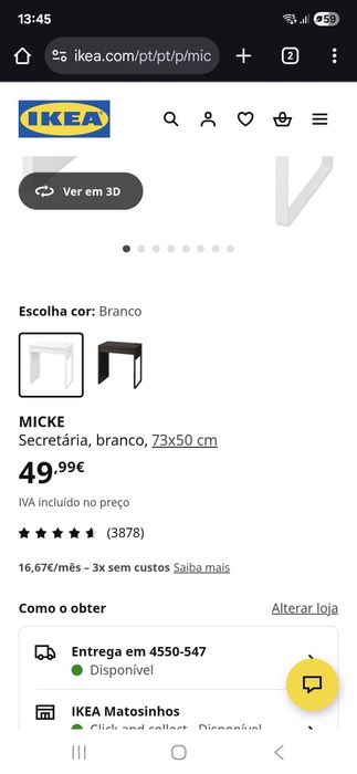 Secretaria Micke ikea branca
