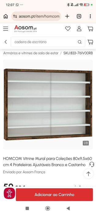 1 prateleira de colecionador completa ( com as 4 partes para divisória)