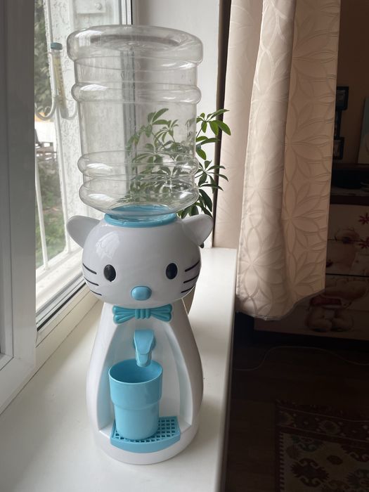 Дитячий кулер для води фунтик Котик Білий