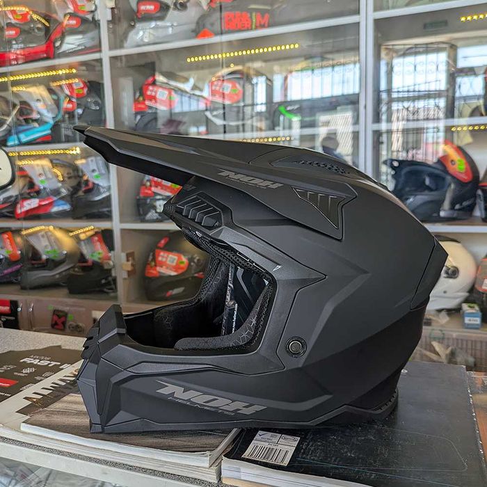 【Motomo】 Мото шолом ендуро кросовий під окуляри NOX N634 Matt Black на