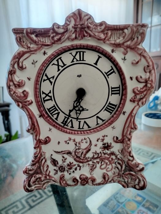 Relógio em cerâmica Pintura Manual . Usado. Fabrica cerâmica constânci