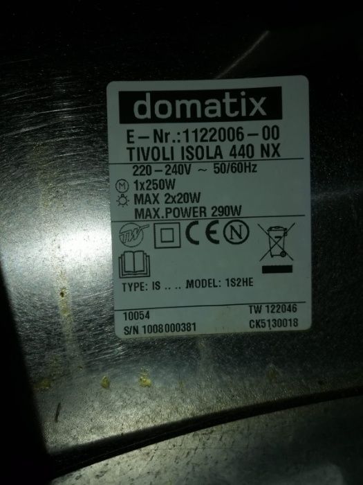 Okap Isola Tivoli Tuba  stall nierdzewna Domatix