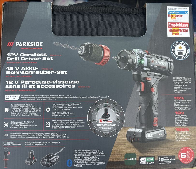 Parkside Performance Berbequim Aparafusadora com Bateria
