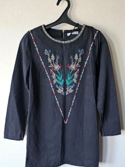 Сукня джинсова Вишиванка манго mango плаття зара zara