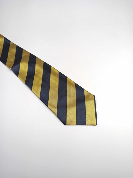 Argyle & Sutherland granatowy jedwabny krawat klubowy w paski pi120