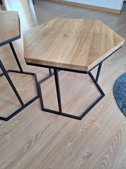 Loftowe stoliki dębowe