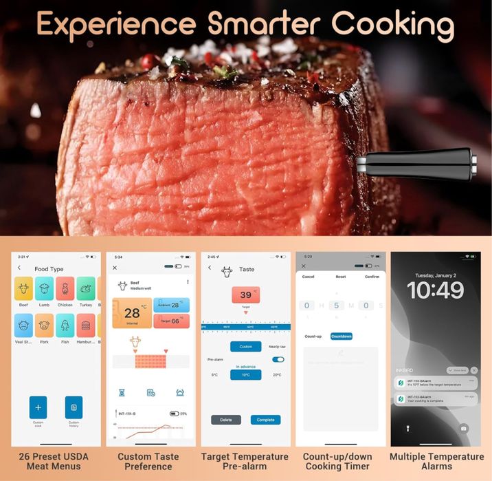 Inkbird INT-11X-B bezprzewodowy termometr do miesa/grila/ wędzenia