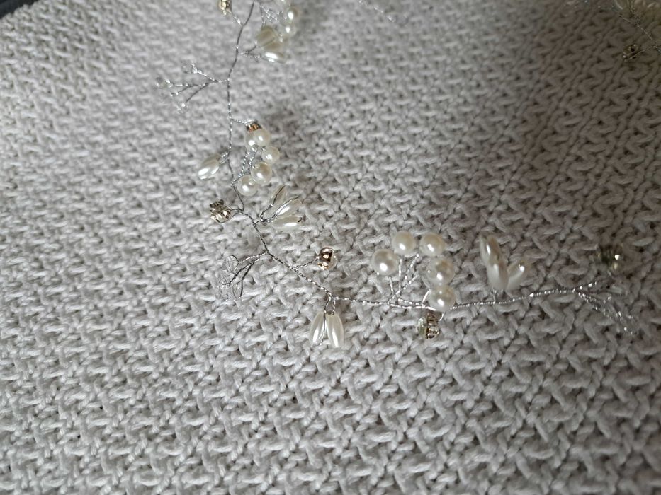 Ozdoba do włosów, ślub, komunia, kolor srebrny