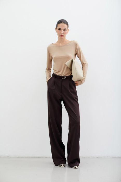 Брюки штани палаццо шоколадні The Lace Modena XL
