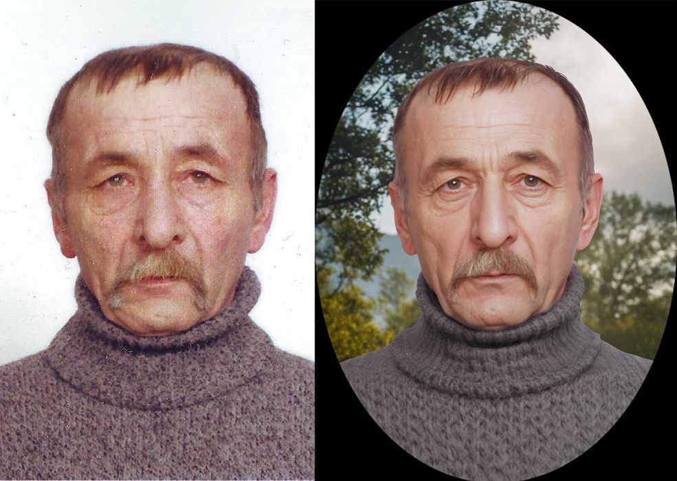 Ритуальна ретуш, обробка фото для скла/кераміки