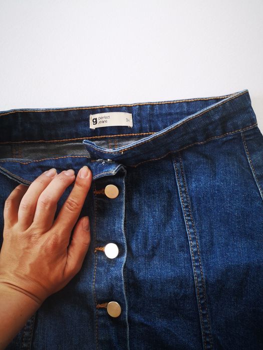 Синя джинсова юбка