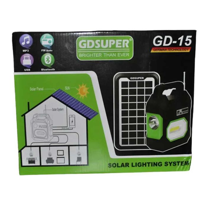 Зарядная станция GD15 35000мА + Power bank фонарь лампы панель зарядка