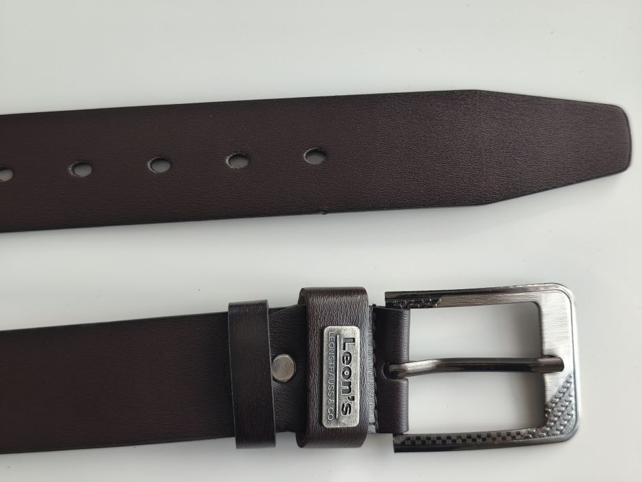 Nowy męski pasek skórzany brąz