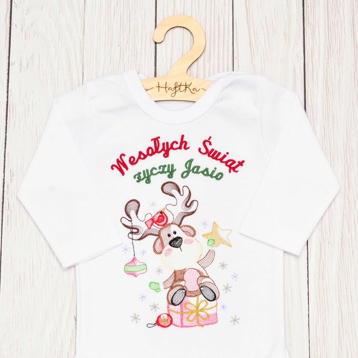 Moje pierwsze święta body dziecięce, napis, haft, różne wzory