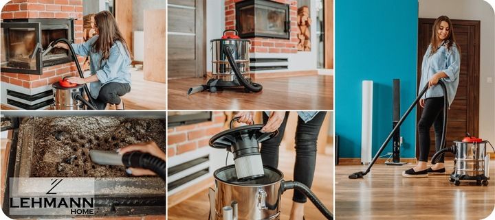 Odkurzacz Przemysłowy 2000w Sucho Do Kominka Gruzu Popiołu Dmuchawa 3x