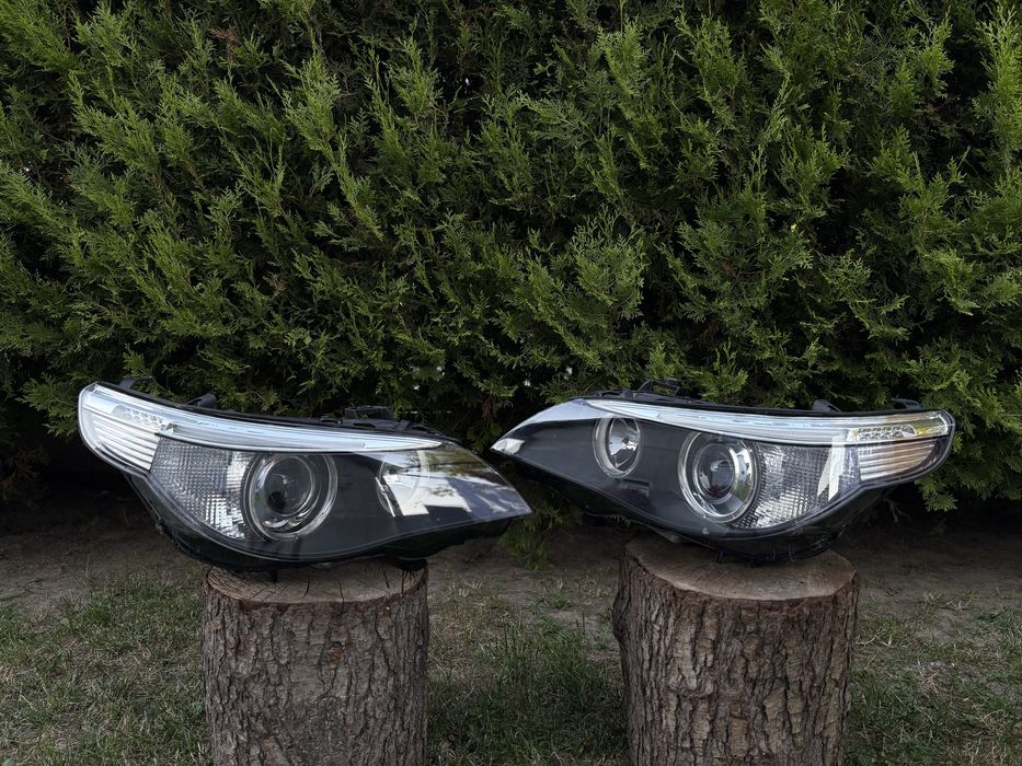 BMW E60 Bi-Xenon Nieskrętny Komplet Lamp Przód Oryginał EU