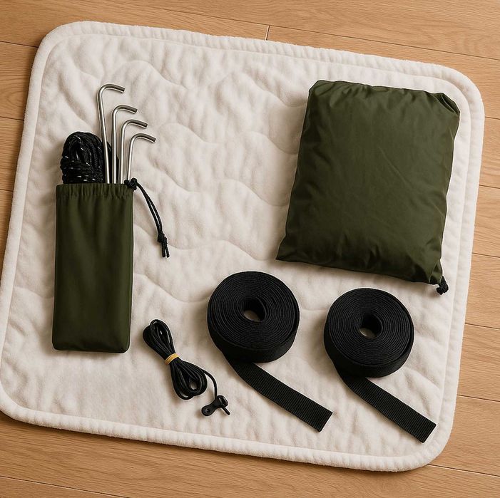 Zestaw XXL Hamak z Moskitierą Turystyczny Survival 250kg + Tarp +Torba