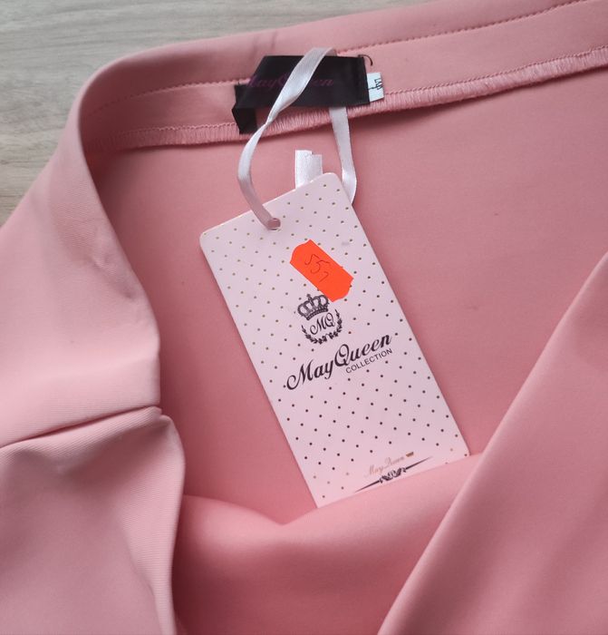 Spódnica XXL pudrowy róż mini