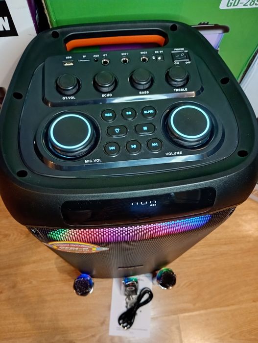 Блютуз караоке акустика Temeisheng-21(SD,USB, FM) ПультДУ, 2микрофона.