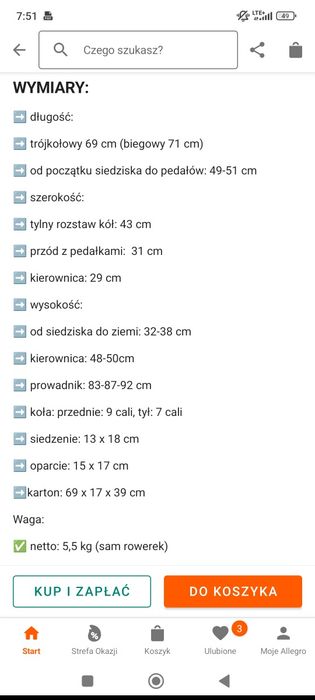 Rowerek moovkee trójkołowy