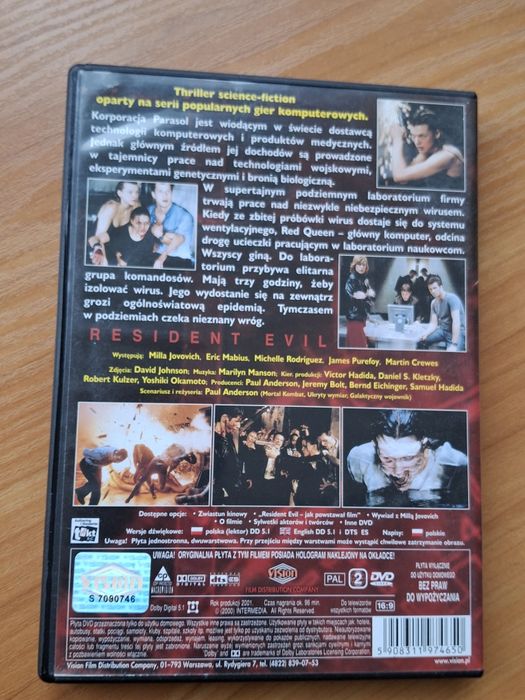 DVD film Resident Evil 2002 (Milla Jovovich)