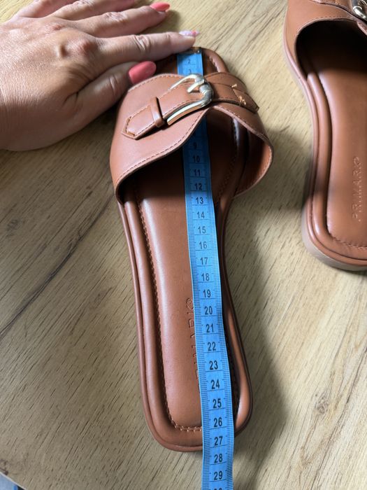 Damskie brązowe klapki caramel camel 40/41 primark