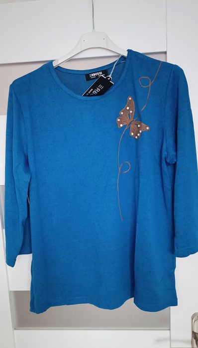 Wyprzedaż Nowa bluzka xl xxl motylek kryształki perełki