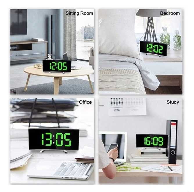 Zegar elektroniczny led budzik lustro stojący ttst1041