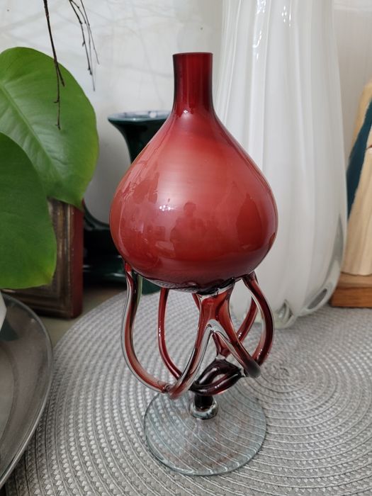 Lampka oliwna świecznik Józefina KROSNO szkło artystyczne