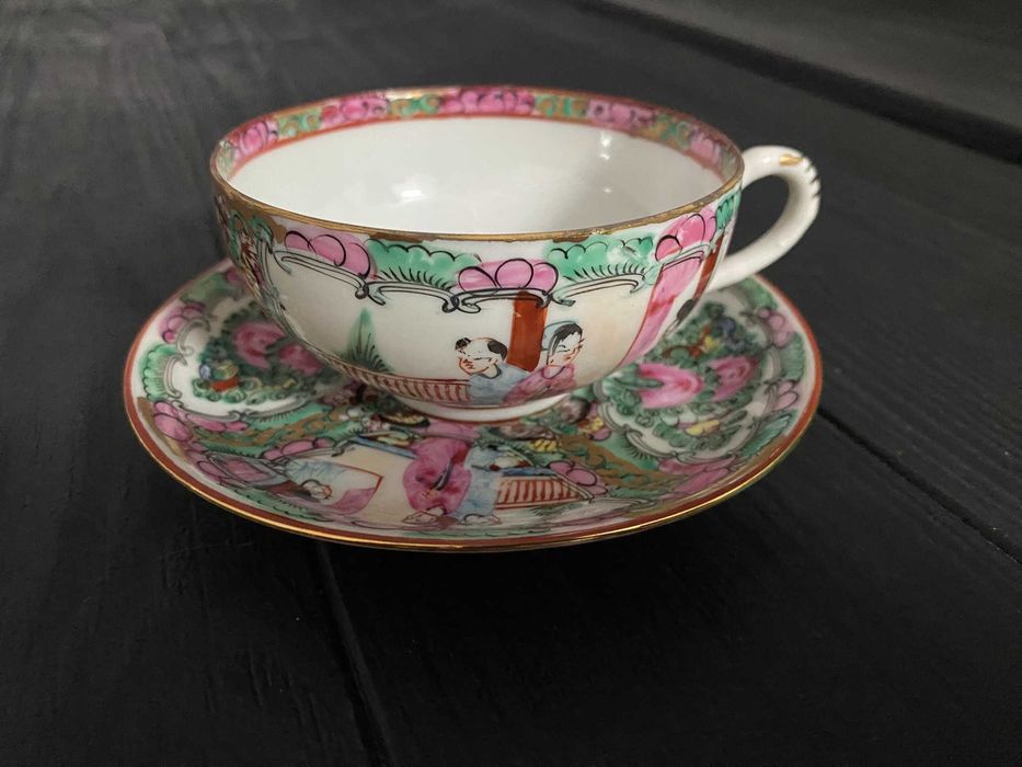 Chávena e Pires Vintage Portugueses – Decoração Oriental