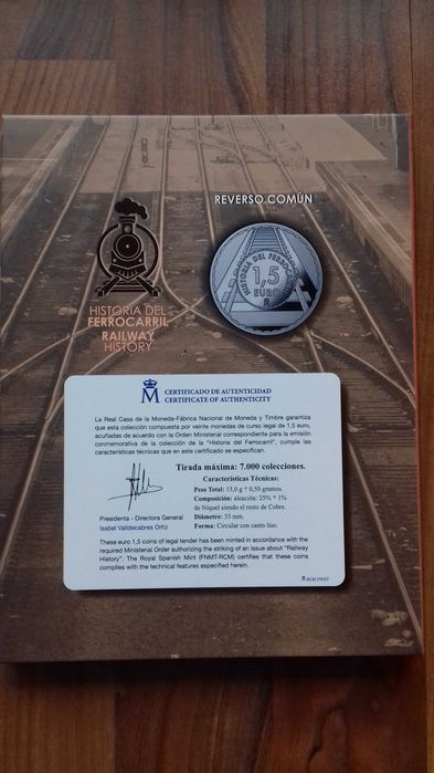 20 Moedas 1,50€ - História dos Caminhos de Ferro , 2021