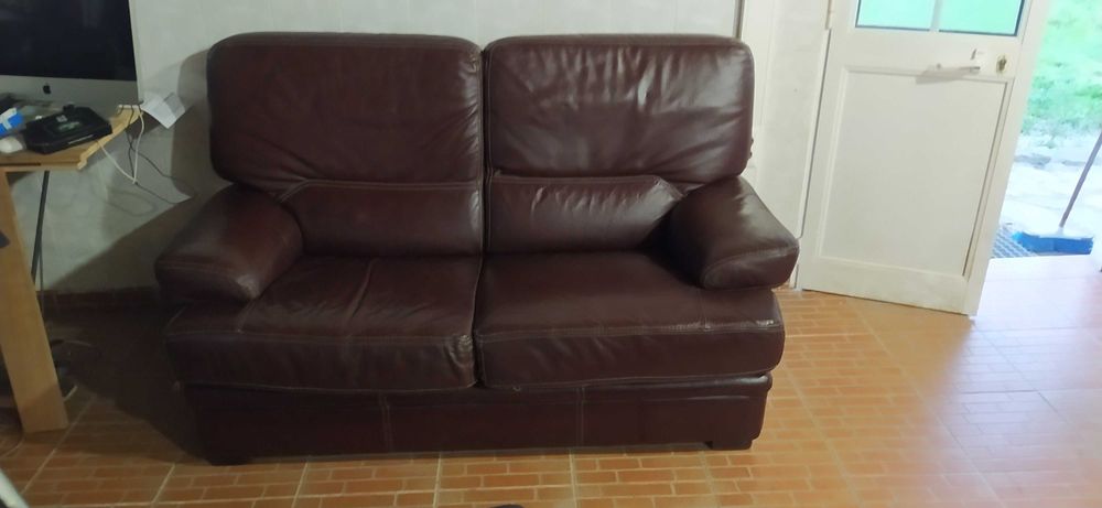 Sofa biplaça marron