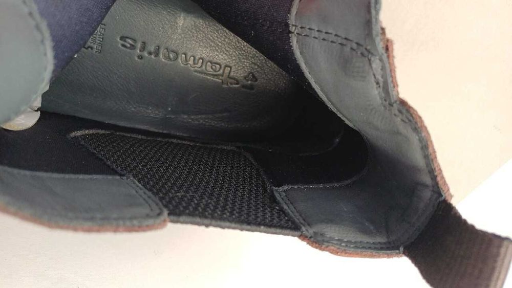 Botki sztyblety z naturalnej skóry Tamaris 41 brązowe czekoladowe