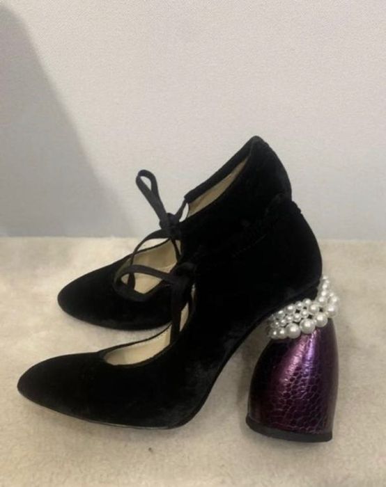 Dries van noten оксамитові  туфлі мері джейн