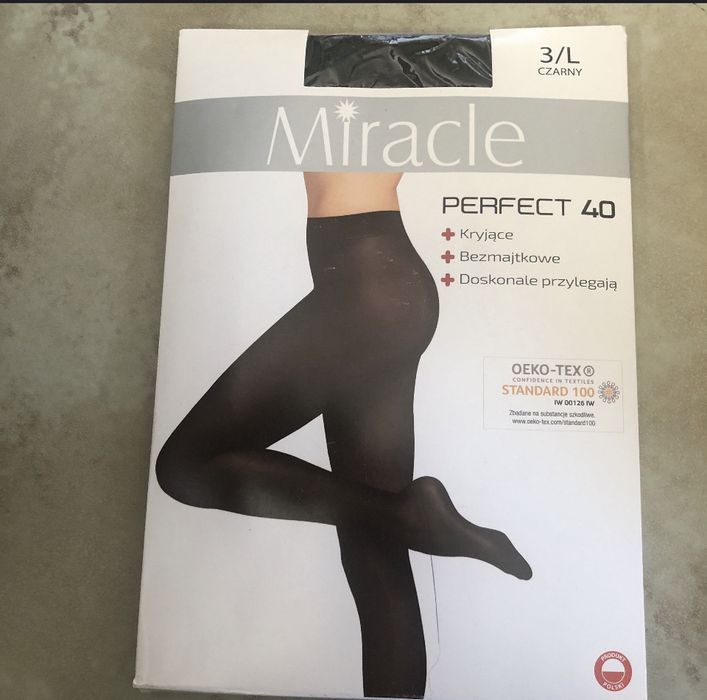 Rajstopy czarne kryjące 40 den perfect  Miracle roz. 3/L