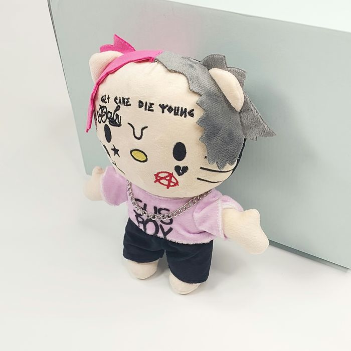 М'яка іграшка Hello Kitty × Lil peep × Playboi Carti, Лімітована іграшка Хелло Кітті коллаборація з відомими реперами: Ліл Піп, Плейбой Карті