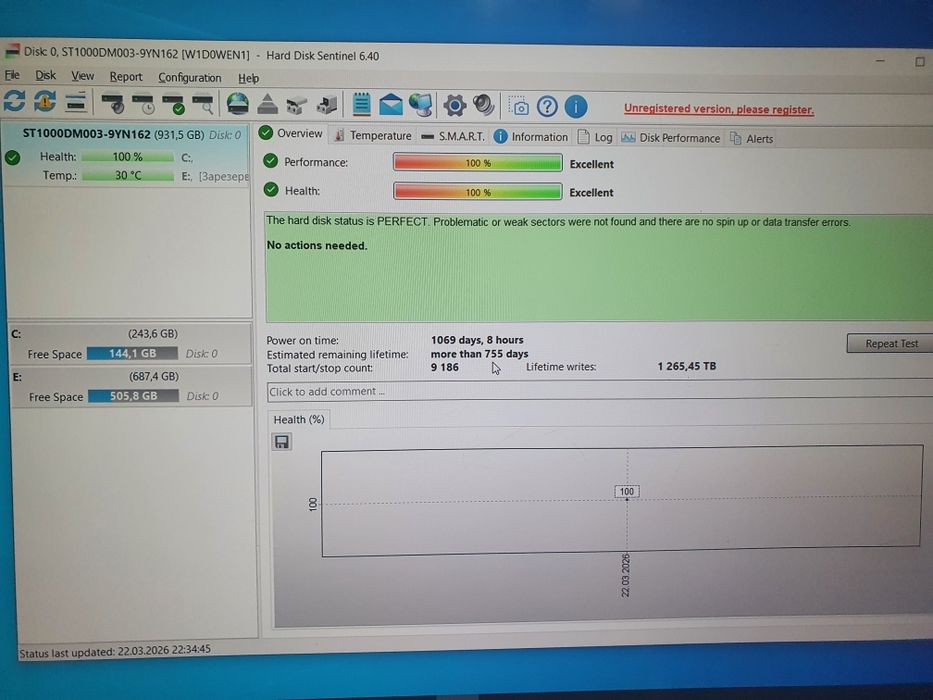 Жорсткий диск 1TB  st1000dm003-9yn162 б.у