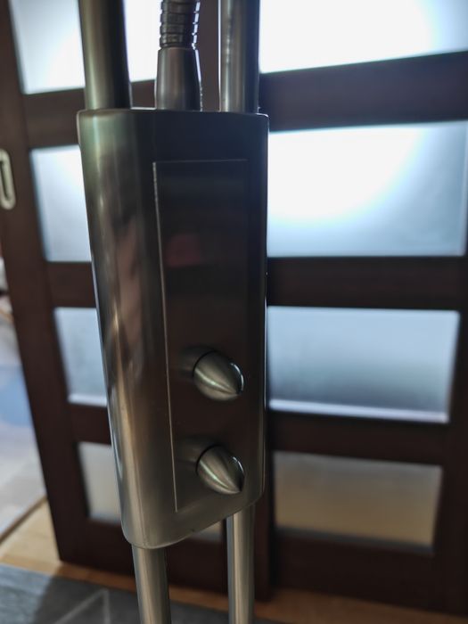 Lampa stojąca podłogowa chrom satyna, z lampką do czytania