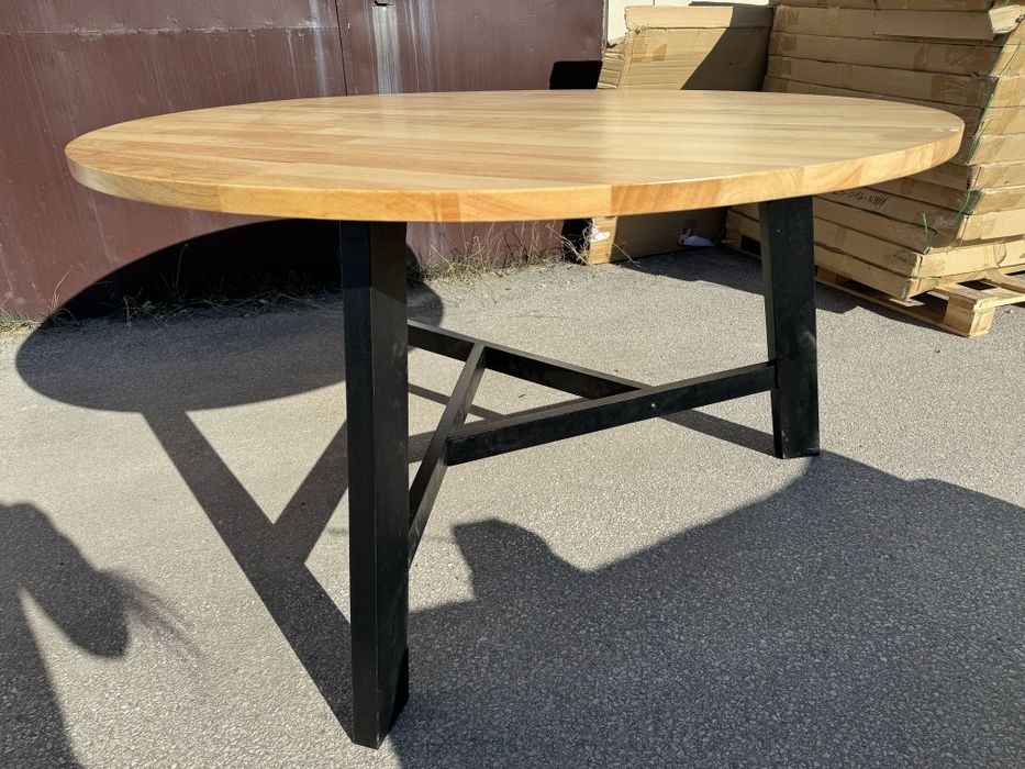Stół okrągły lite drewno 144cm średnica 76cm wys Lectus
