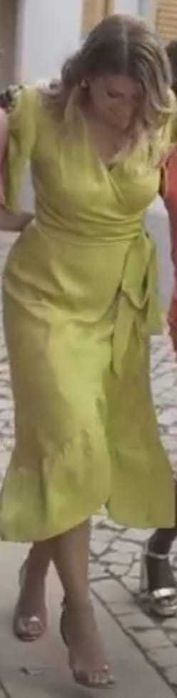 Vestido Elisa NOVO - Verde, cruzado com laço