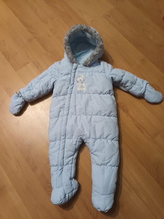 Kombinezon zimowy dla niemowlaka  niebieski 6-9 mies. do 9kg