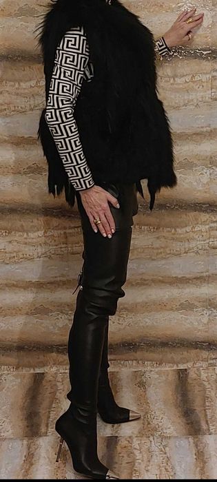 Piękna kamizela połaczenie lisa naturalnego z futrem z króliczka