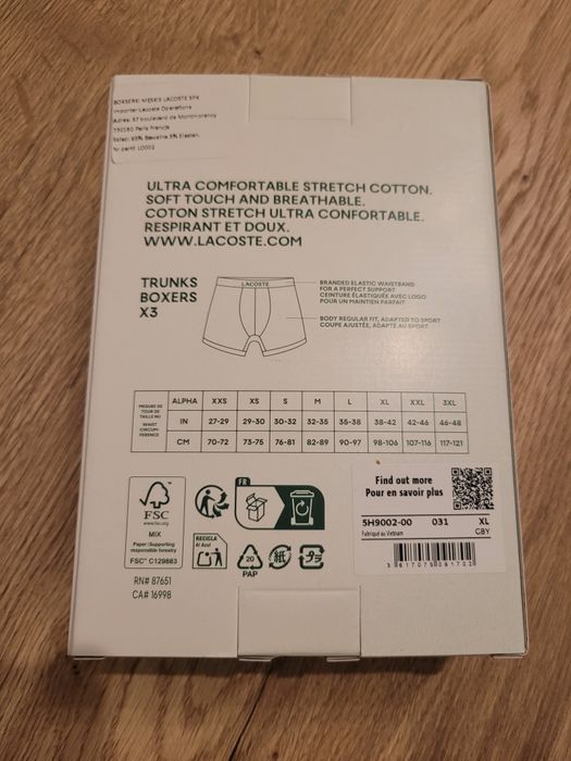 3 pack - bokserki Lacoste rozm. XL