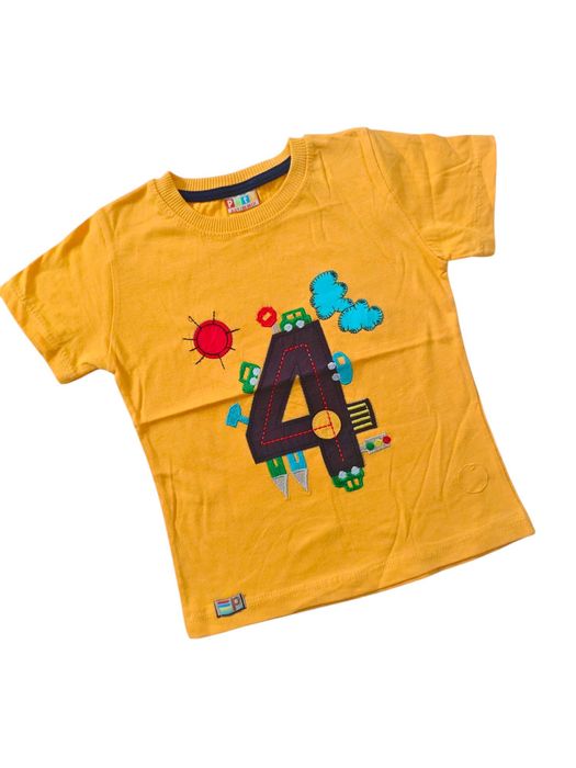 Koszulka żółta bluzka t-shirt dla chłopca krótki rękaw nowa 80-86