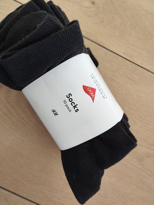 H&m czarne męskie skarpety 10 par bawełna 40/42