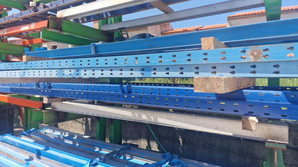 Estantes racks carga pesada bastidores travessas