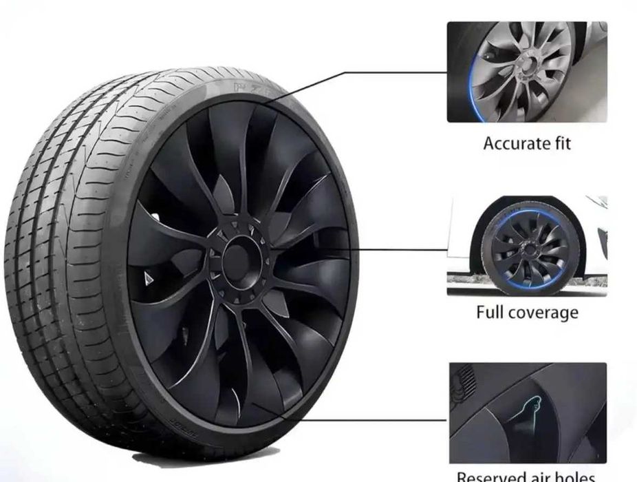 Комплект ковпаків 4 шт для Tesla model 3 R19 на диски турбіни