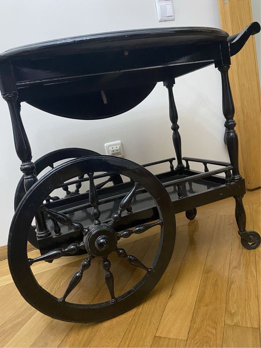 Carrinho de chá/bar preto antigo