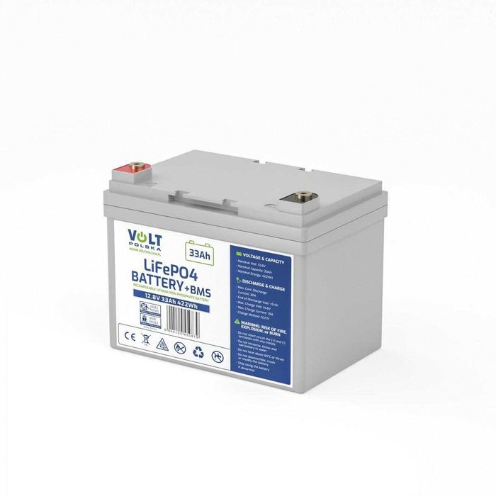 Akumulator  LiFePO4 12V 33Ah BMS UPS Łódź kamper off grid